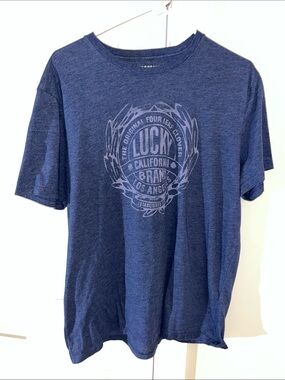 Lucky Los Angeles California Blue Gray collector Motorcycle Bike T Shirt XL